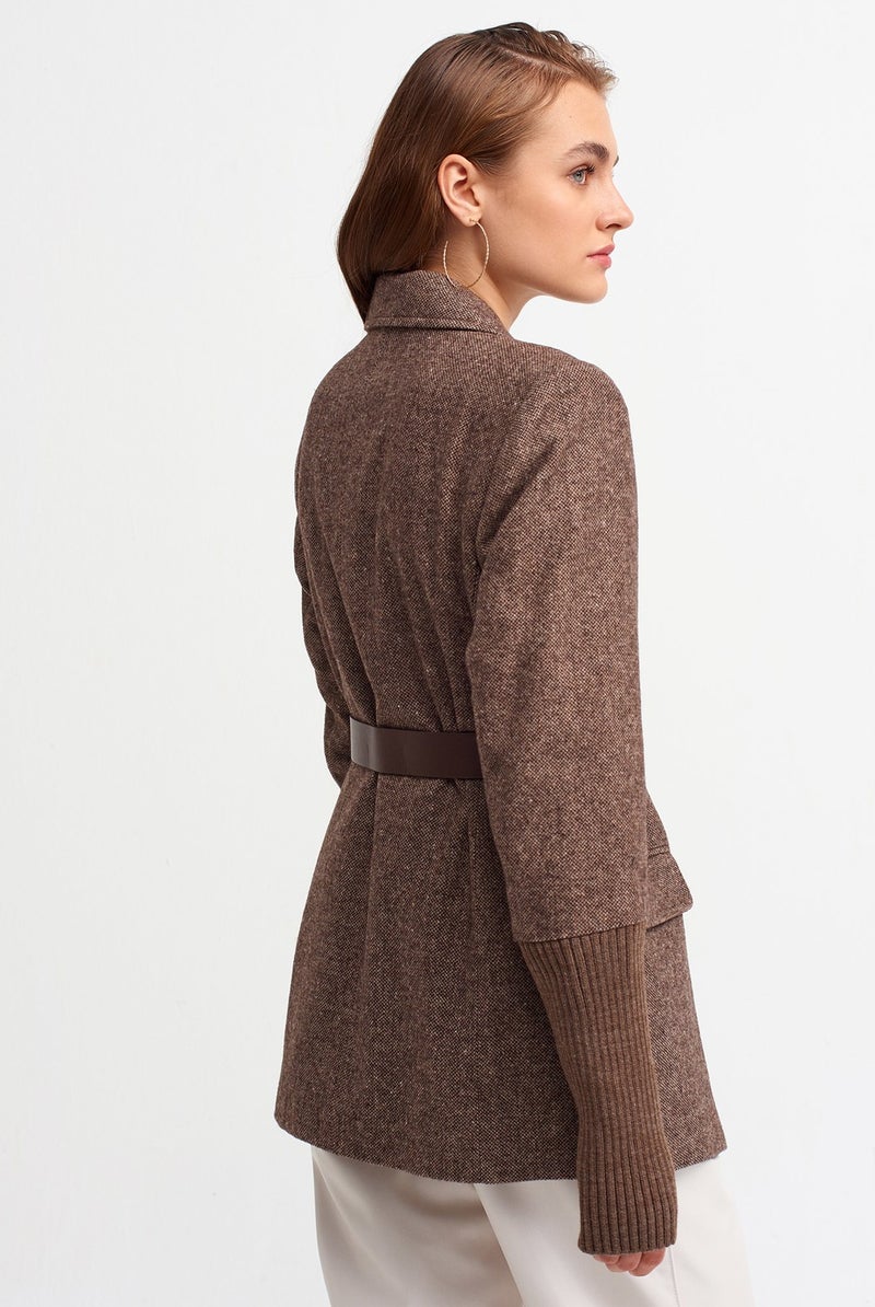 6860 Belt Detail Jacket-Brown