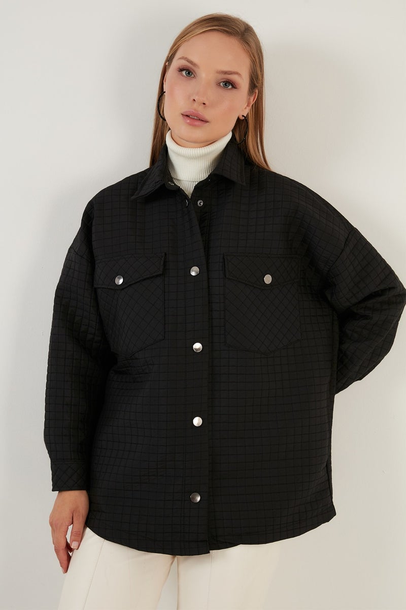 Oversize Pocketed Quilted Shirt Jacket Women's Shirt Jacket 42190505