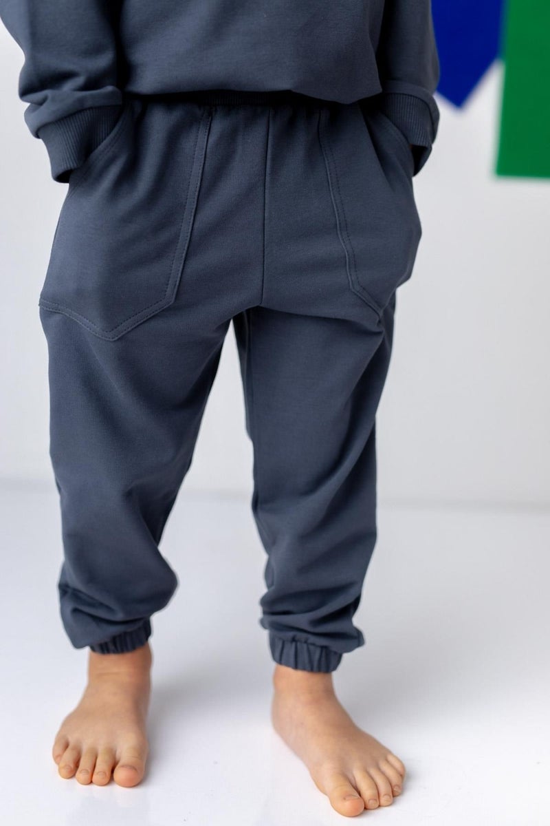 Unisex Kids Elastic Plain Jogger Sweatpants