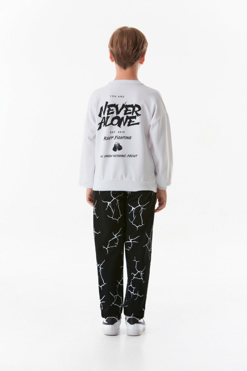 Printed Unisex Children's Sweatpants with Lace Waist