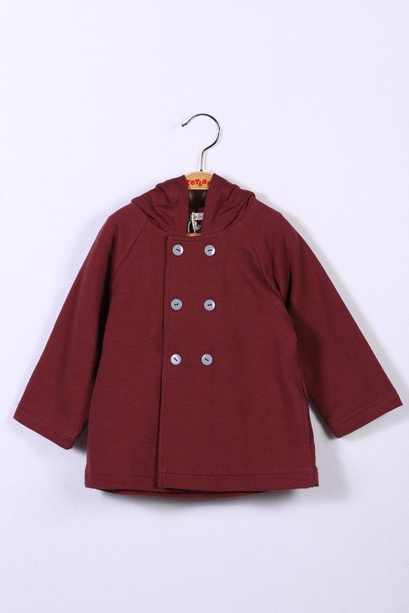 Boy's Hooded Woven Claret Red Jacket (2-7 years old)