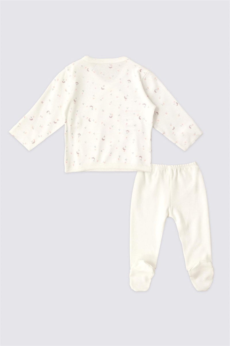 U.S. Polo Baby Girl 5-Piece Bodysuit Set 1939 Cream