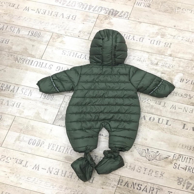 Podium Clothing Baby Khaki Green Winter Footed Hooded Cosmonaut Jumpsuit