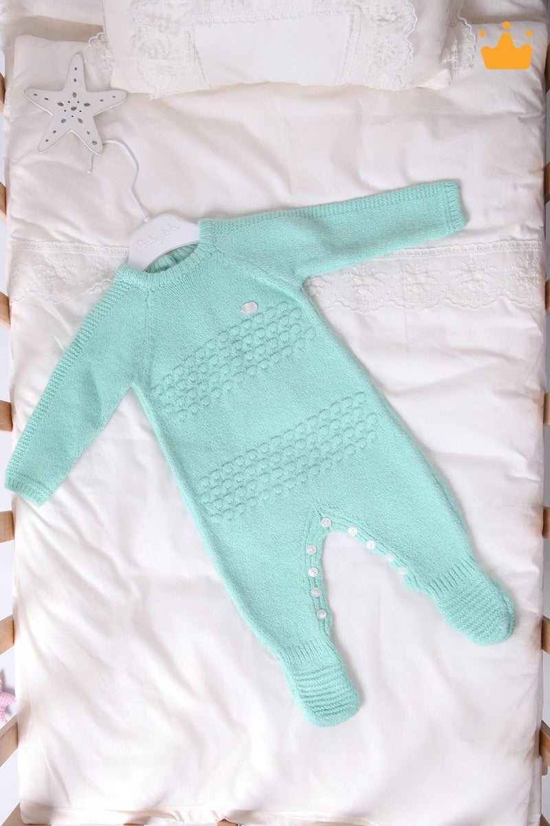 Babyhola New Year Special Costume Knitwear Jumpsuit with Booties Boy Girl Baby Child 11925