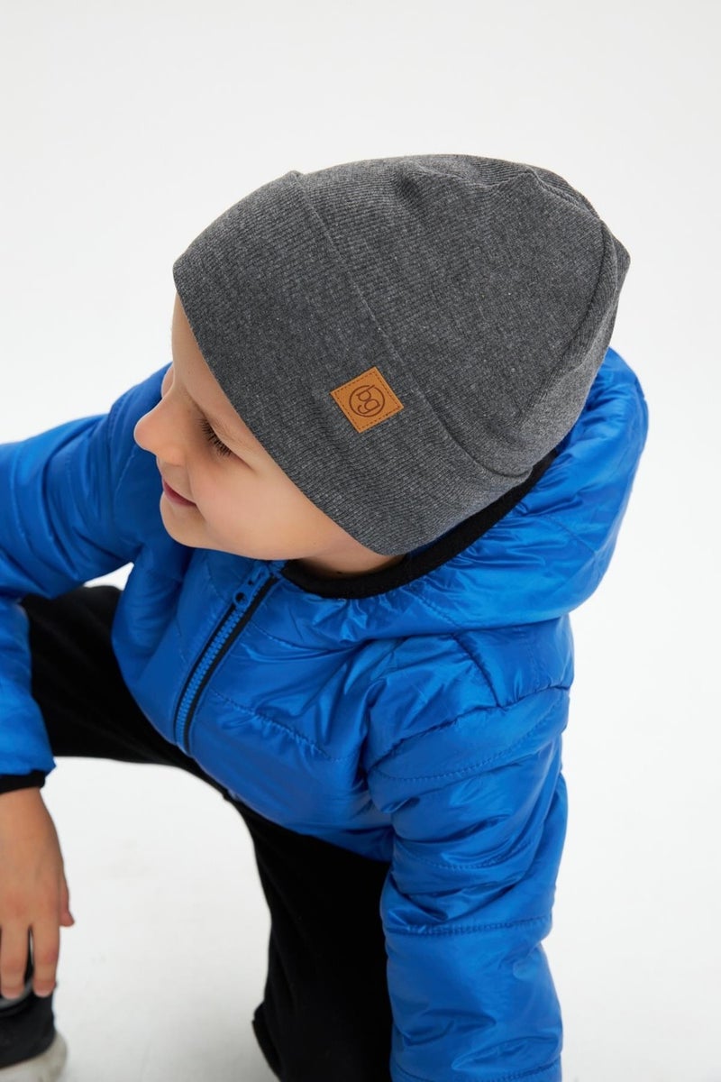 Smoked Boy's Hat Beanie Neck Collar Set Cotton Camisole