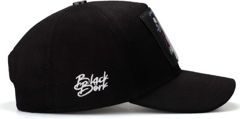 BlackBörk V1 Kids Baseball Bear - Unisex Black Children's Hat (Cap) with 15 Code Logo