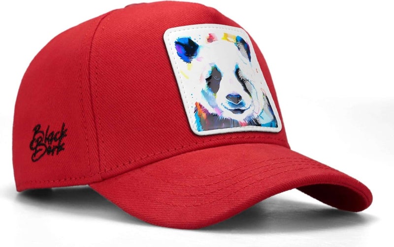 V1 Kids Baseball Panda - Unisex Red Children's Hat (Cap) with 3 Code Logo