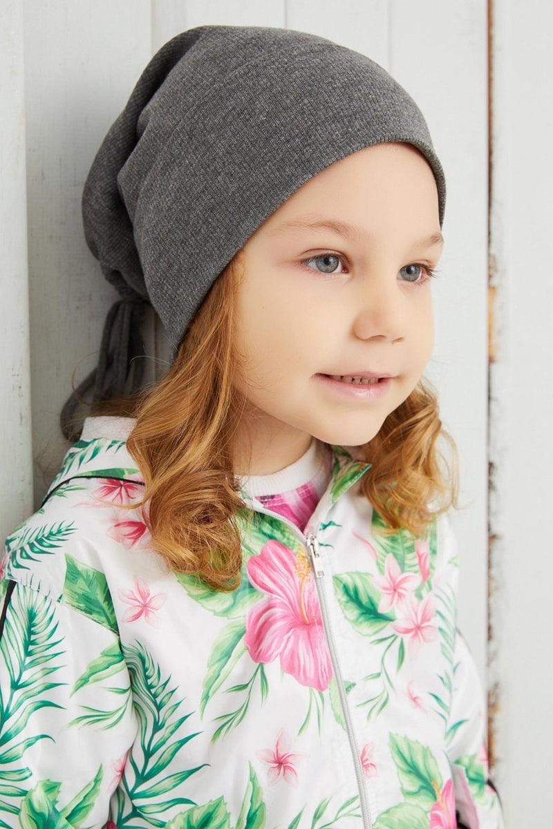 Girl's Smoked String Hat Beanie Neck Collar Set Cotton Camisole