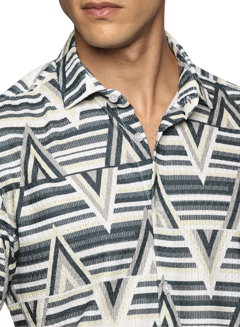 U.S. ELK Men's Printed Shirt | Half sleeves Hawaiian Men formal Shirts | Stylish and Versatile Casual Shirt For Men