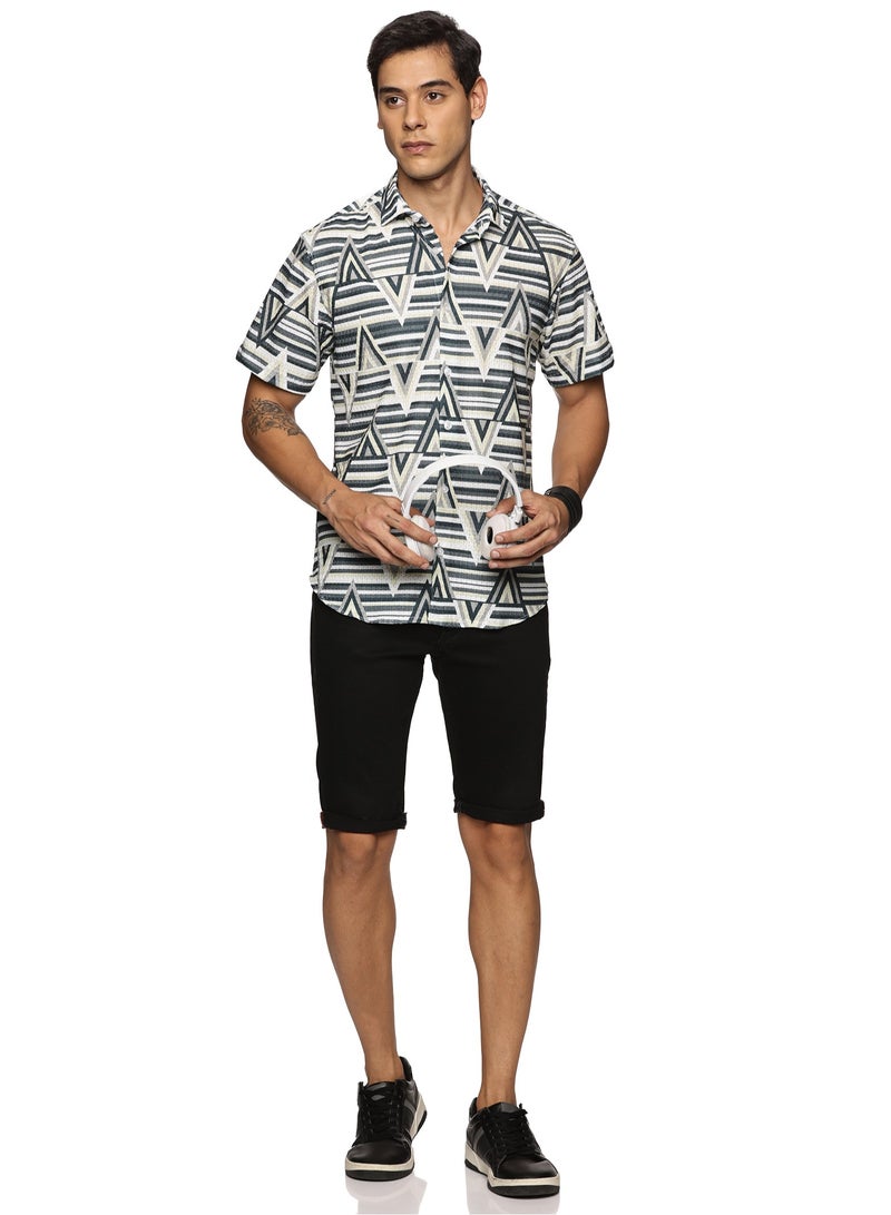 U.S. ELK Men's Printed Shirt | Half sleeves Hawaiian Men formal Shirts | Stylish and Versatile Casual Shirt For Men