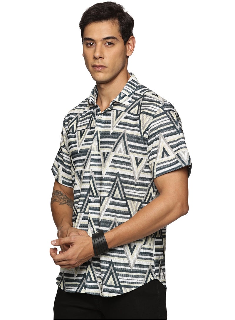 U.S. ELK Men's Printed Shirt | Half sleeves Hawaiian Men formal Shirts | Stylish and Versatile Casual Shirt For Men