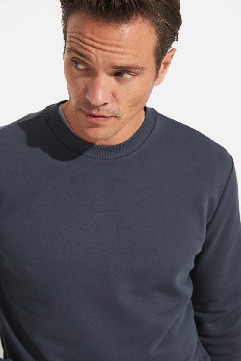 Men's Regular Fit Basic Crew Neck Sweatshirt