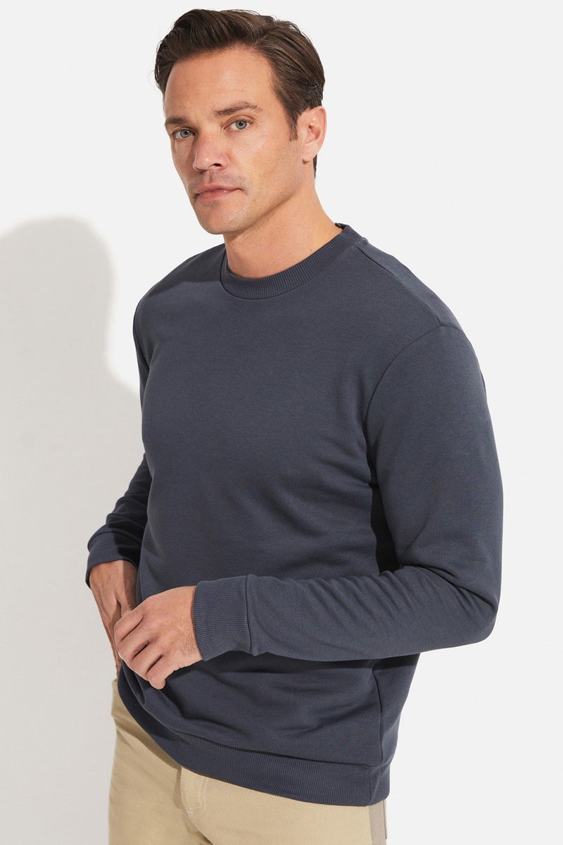 Men's Regular Fit Basic Crew Neck Sweatshirt