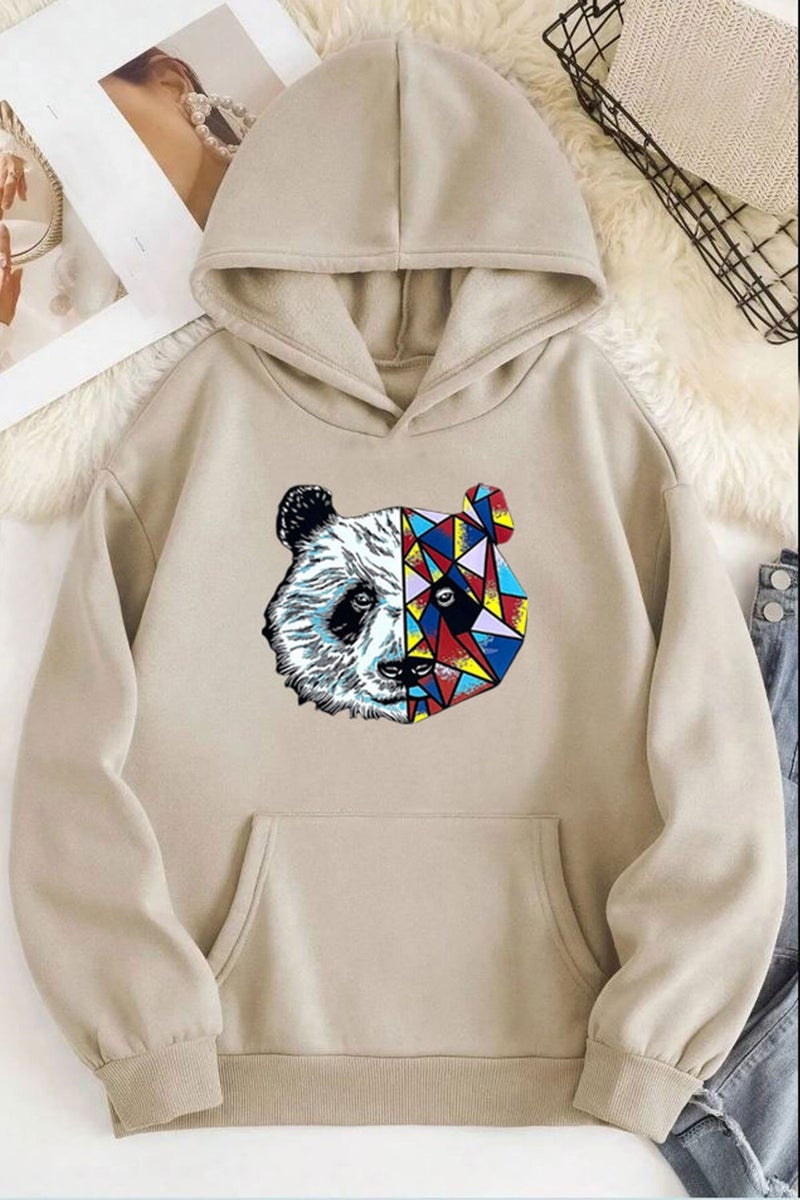 Panda Printed Hooded Sweatshirt