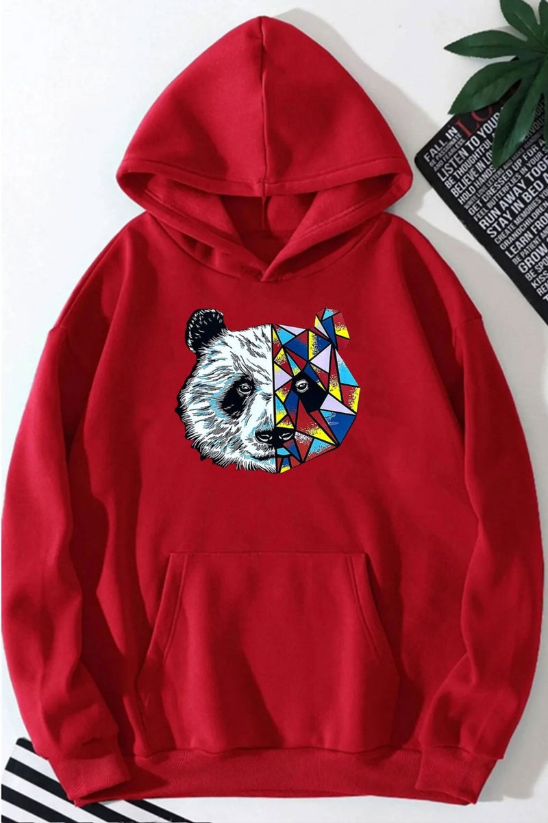 Panda Printed Hooded Sweatshirt