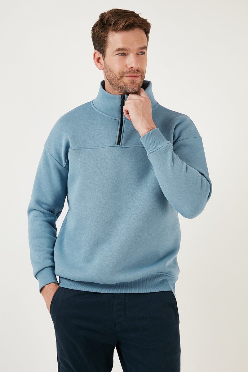 Regular Fit Cotton Lining Soft Raised Winter Sweat Men's Sweat 59053431