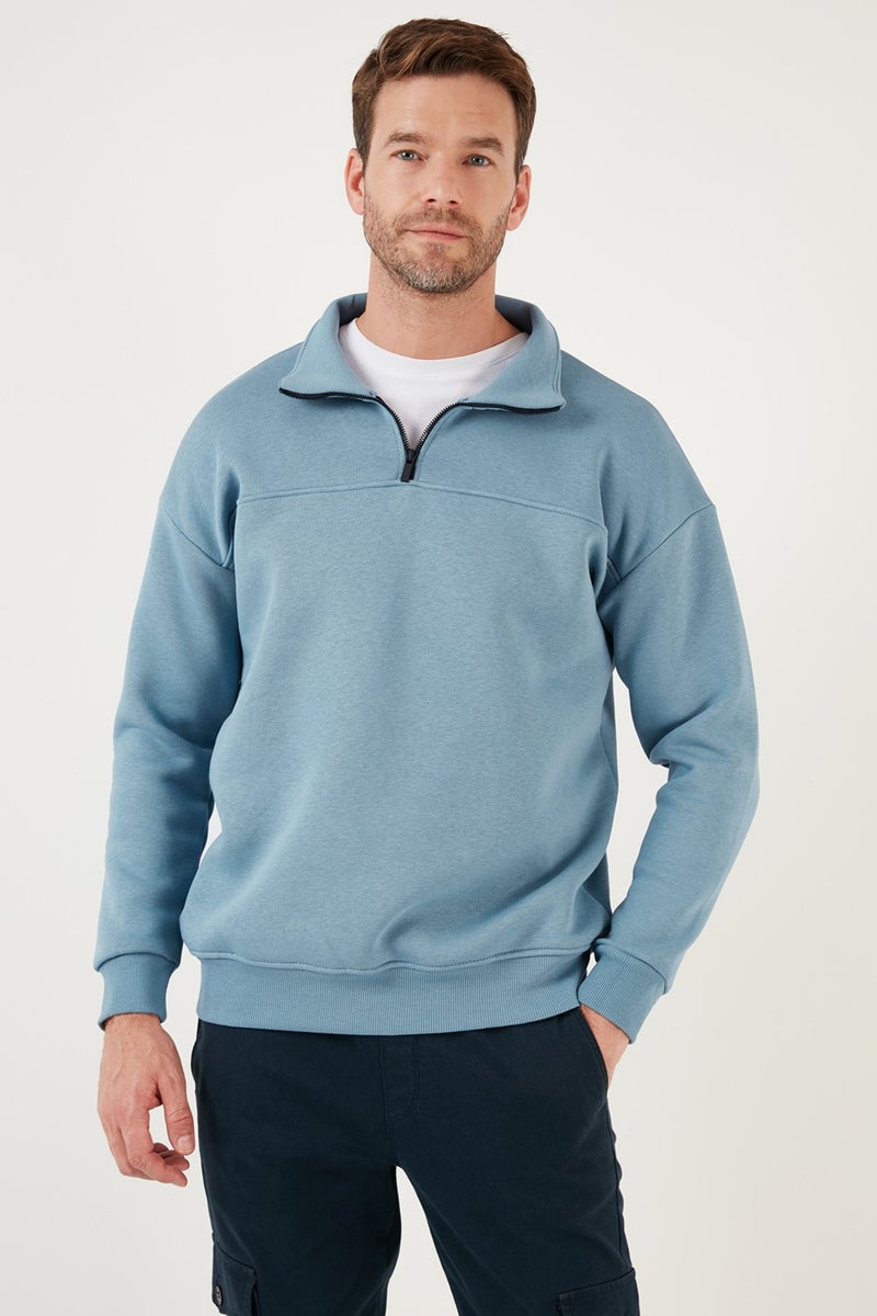Regular Fit Cotton Lining Soft Raised Winter Sweat Men's Sweat 59053431