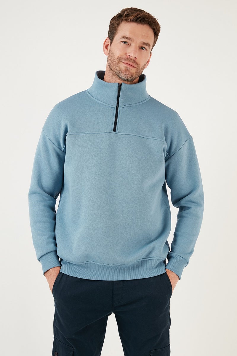 Regular Fit Cotton Lining Soft Raised Winter Sweat Men's Sweat 59053431