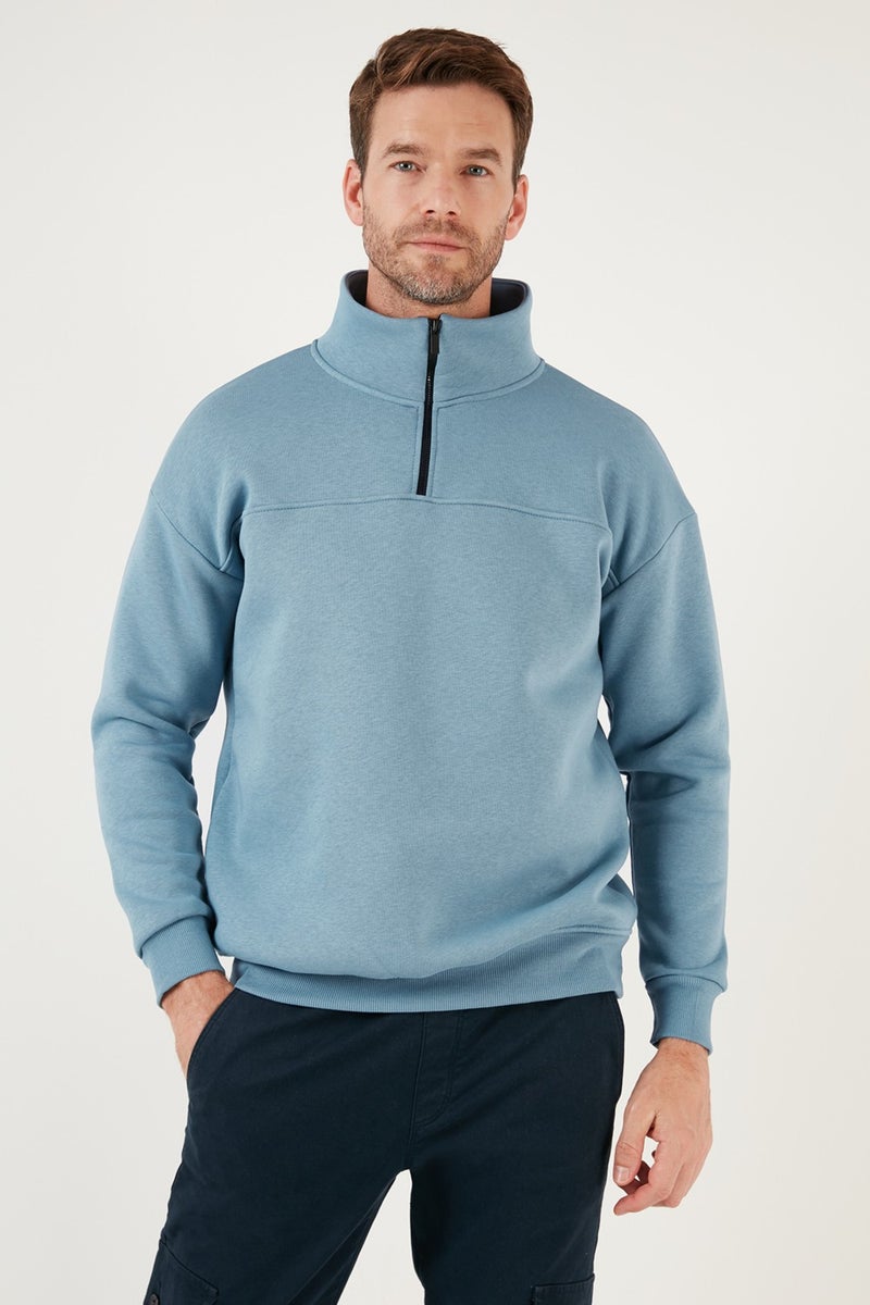 Regular Fit Cotton Lining Soft Raised Winter Sweat Men's Sweat 59053431