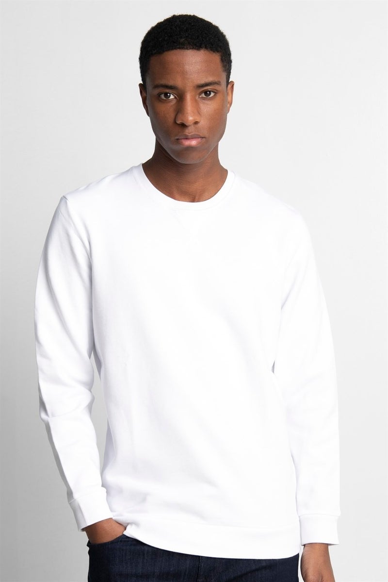 Cotton Crew Neck Basic Sweatshirt