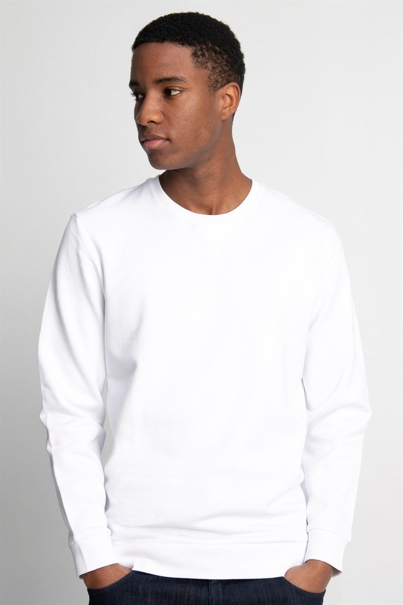 Cotton Crew Neck Basic Sweatshirt