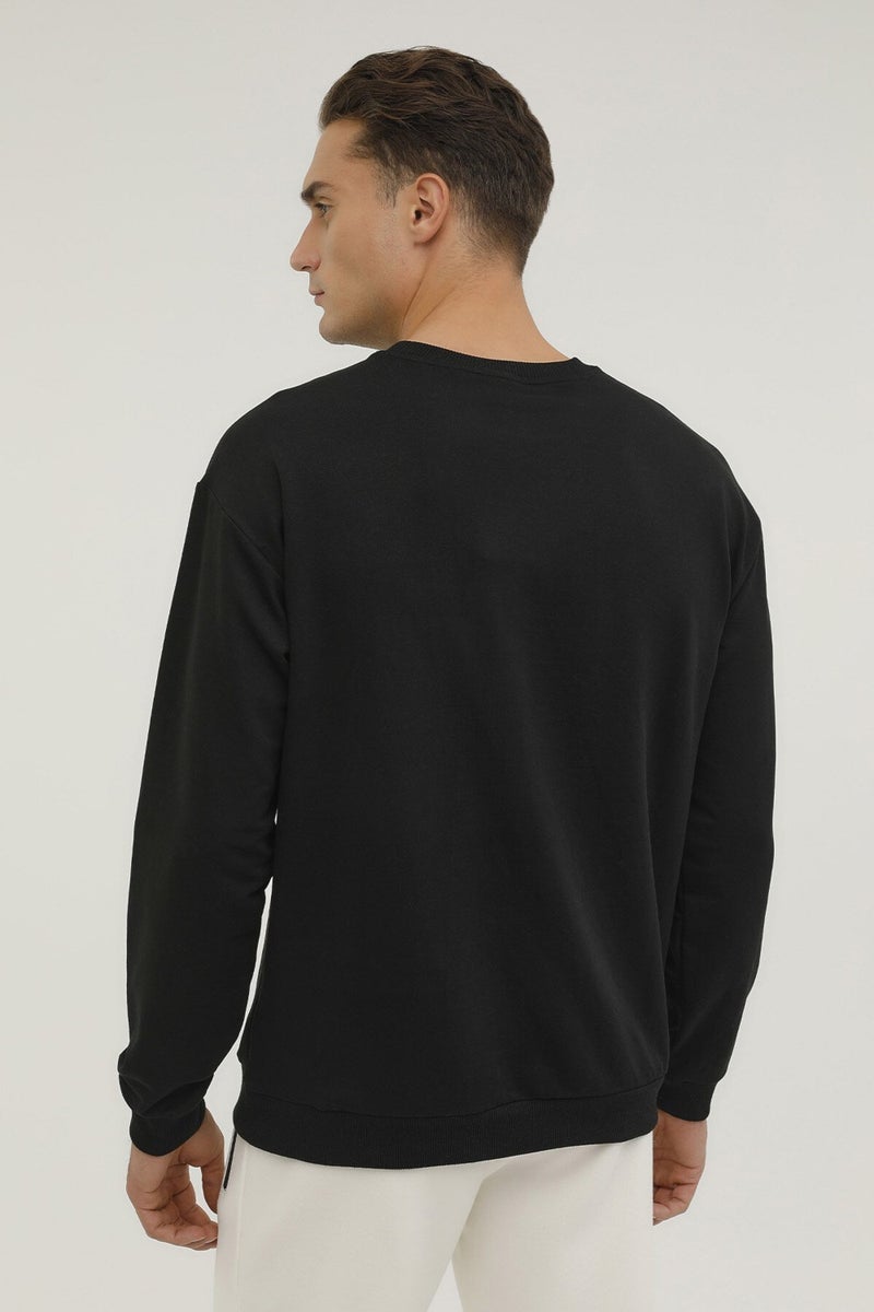 M-SN75 Basic C Neck Sweat Black Men's Sweatshirt