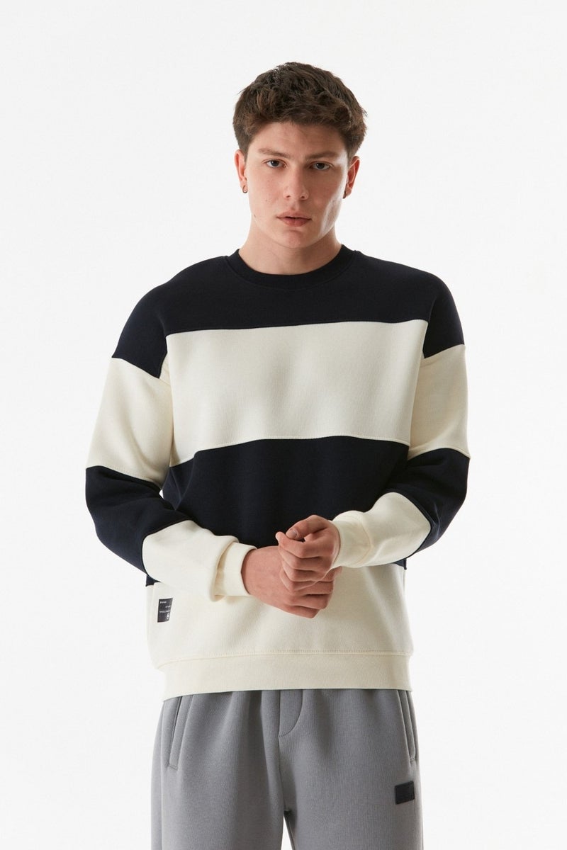 Color Block Crew Neck Sweatshirt