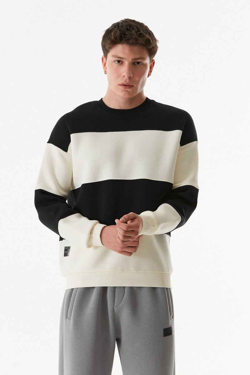 Color Block Crew Neck Sweatshirt