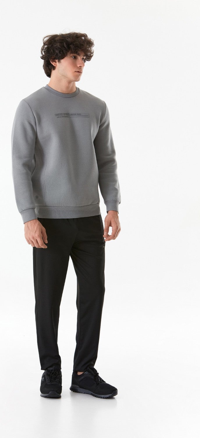 Embossed Printed Crew Neck Sweatshirt