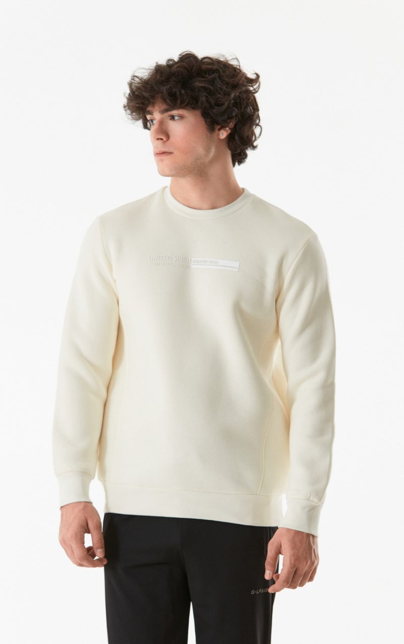 Embossed Printed Crew Neck Sweatshirt