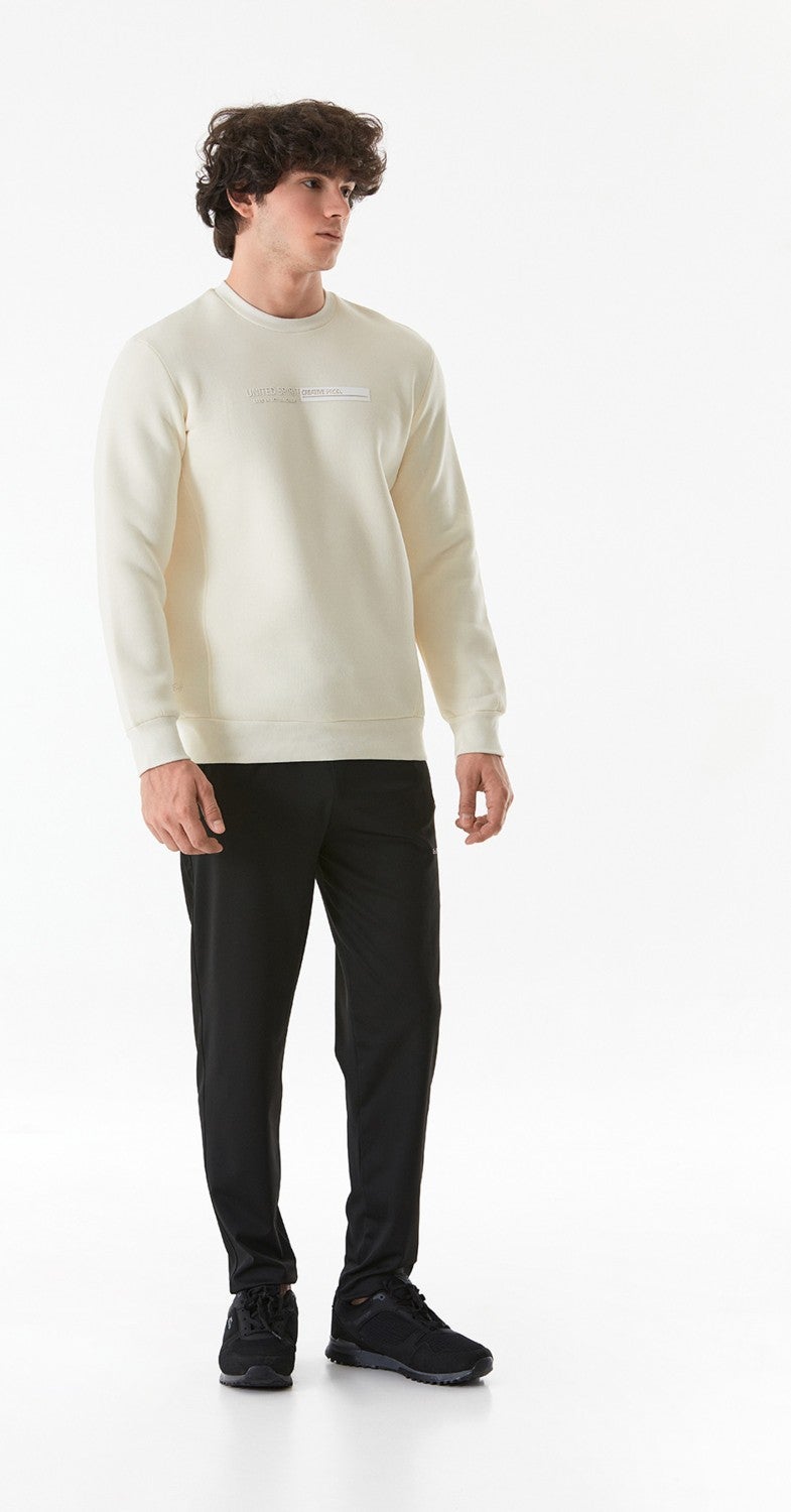 Embossed Printed Crew Neck Sweatshirt