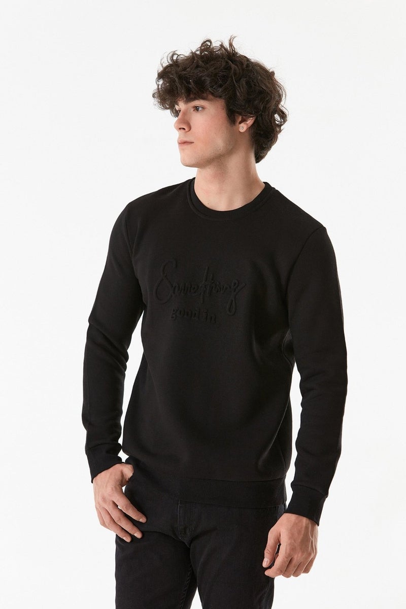 Embossed Crew Neck Sweatshirt