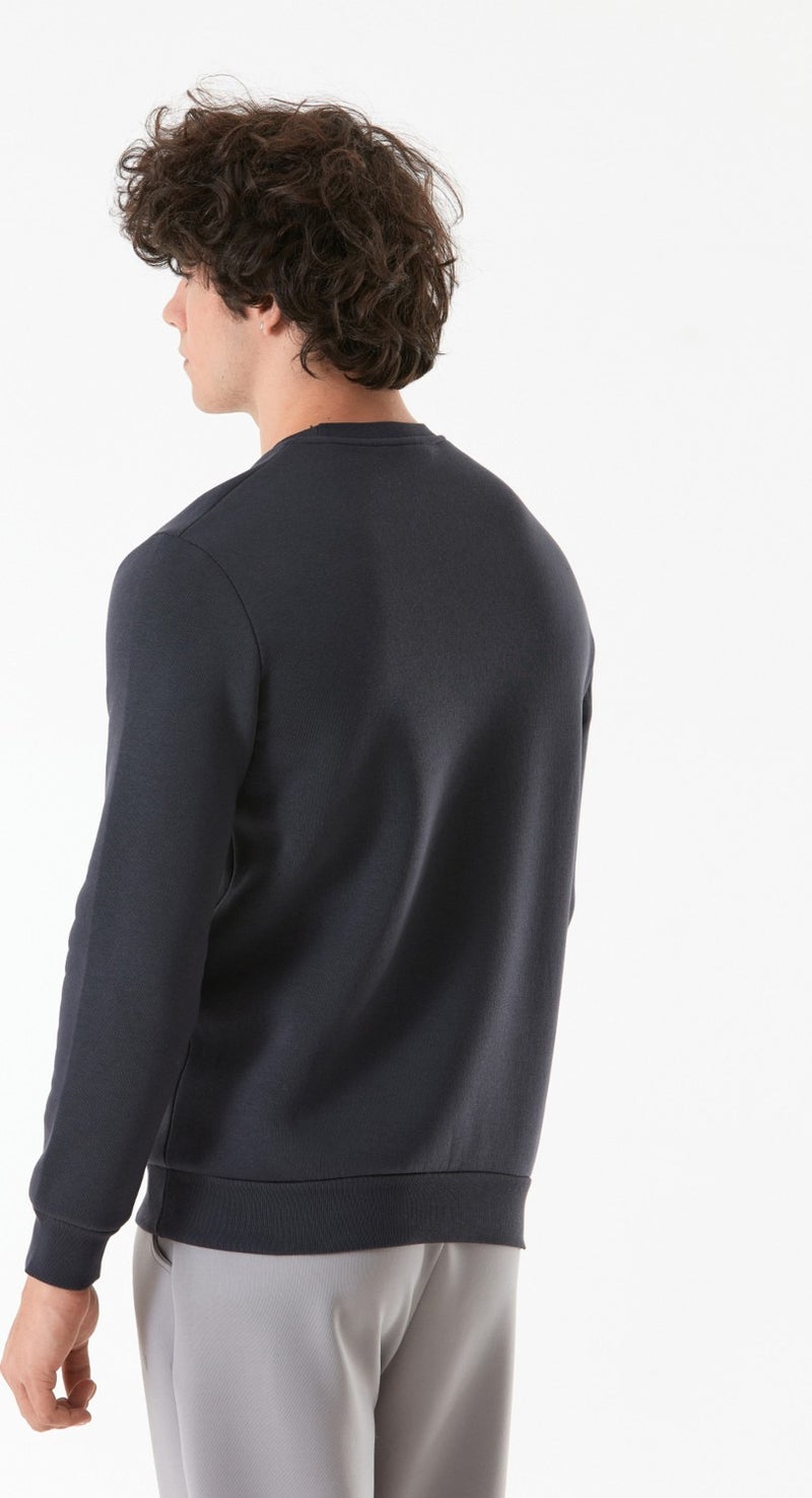 Embossed Printed Crew Neck Sweatshirt