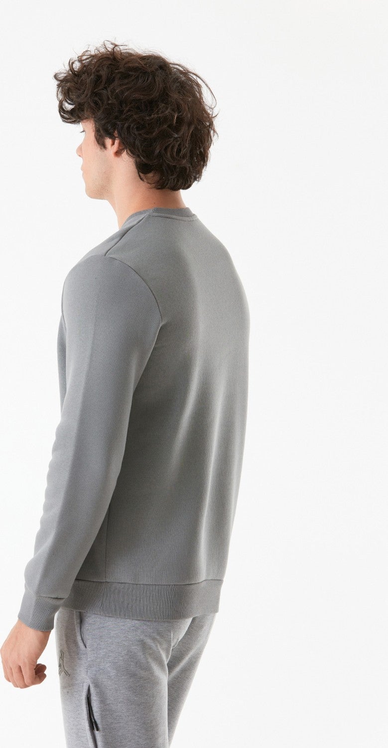 Embossed Crew Neck Sweatshirt