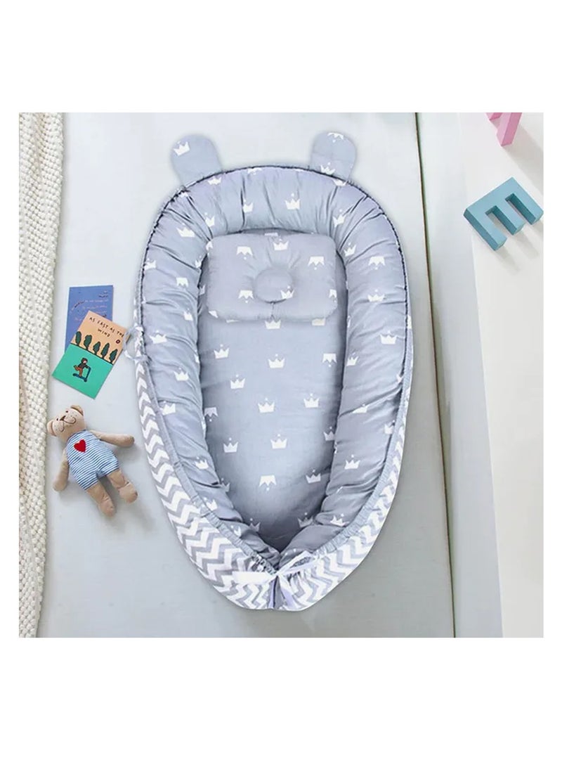 Star Babies Pack of 2 (Baby Sleeping Pod with Smart bathtub) - Grey/Light Pink