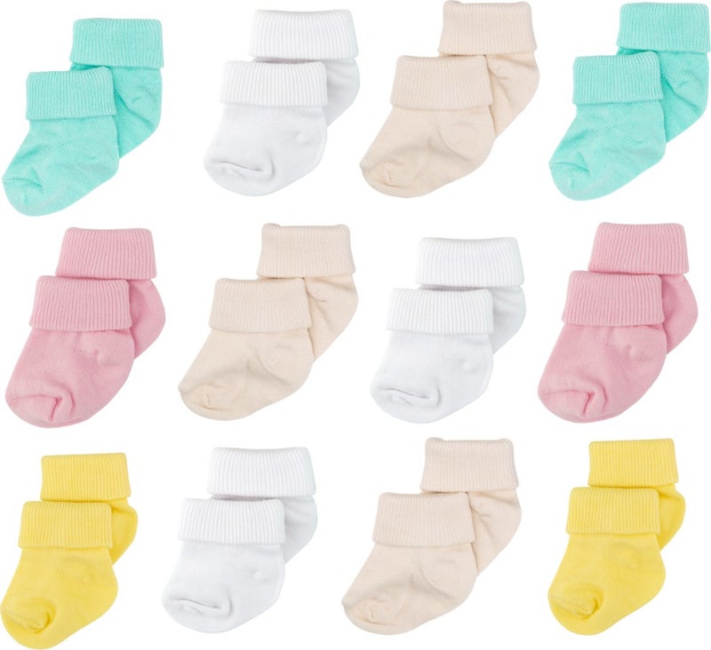 12 Pack Bamboo Newborn Baby Socks I Fresh I Girl Boy Baby Socks