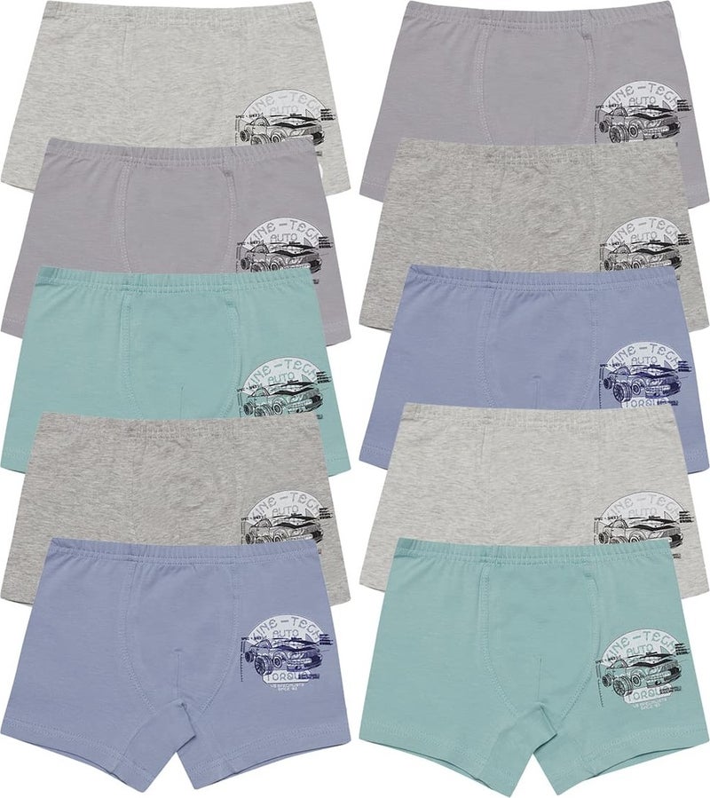 10 Pcs Color Printed Boy's Boxer - 757021