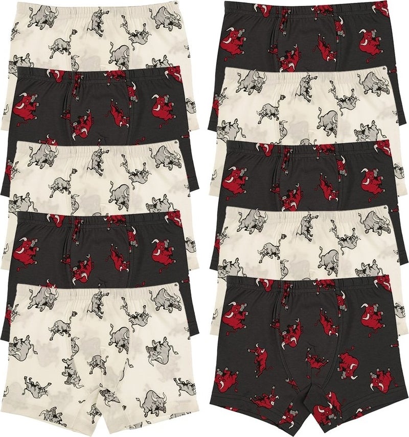 10 Pcs Bull Printed Boy's Boxer - 751121