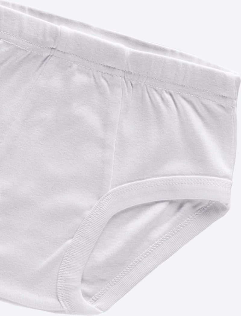 Boy White 12 Pack 100% Cotton Ribana Slip Panties 203-E