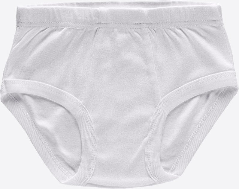 Boy White 12 Pack 100% Cotton Ribana Slip Panties 203-E