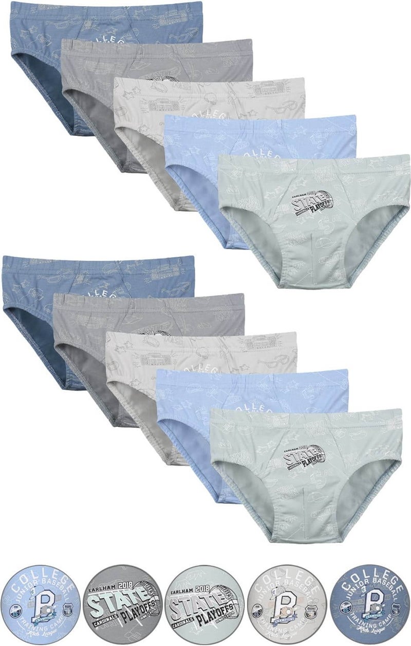 10-Piece Colorful Boys' Panties - 7681B10