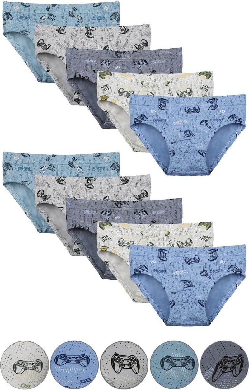 10-Pack Colorful Printed Boy's Panties - 768108