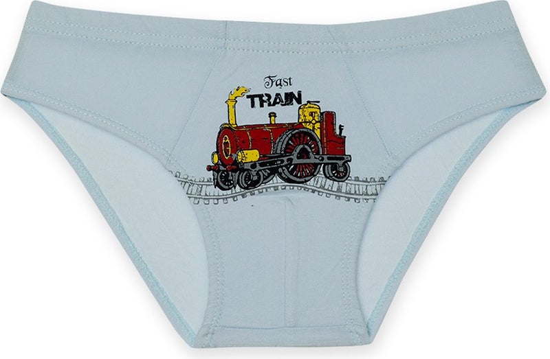 10 Pcs Colored Train Printed Boys Briefs - 767010