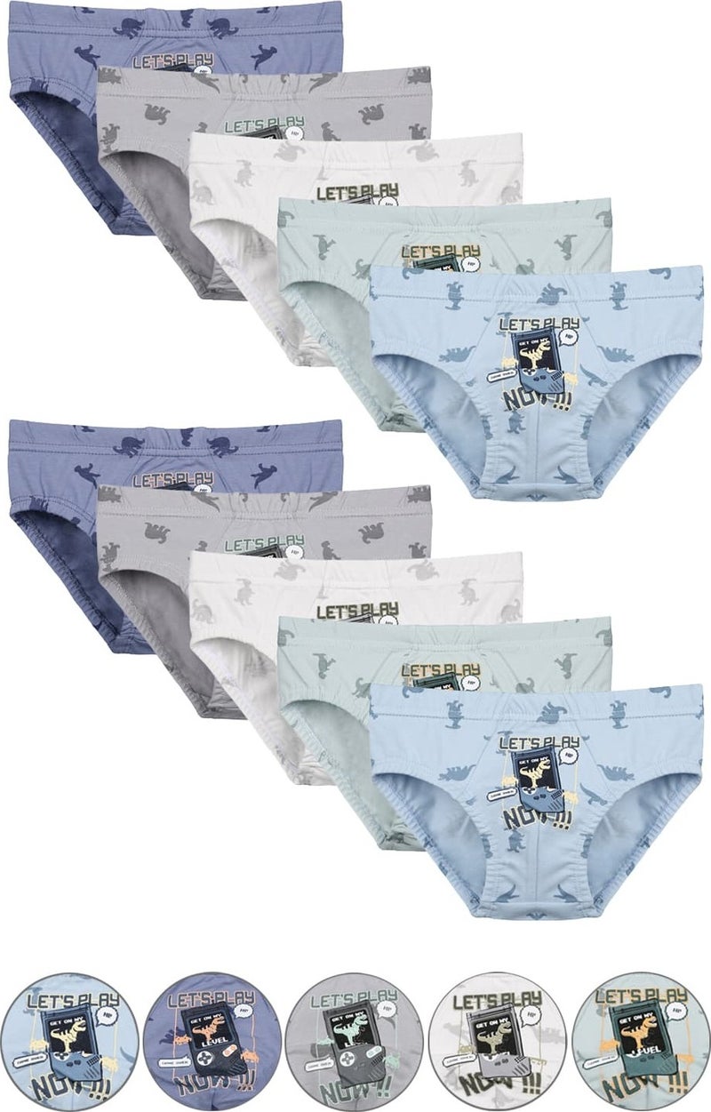 10-Pack Colorful Boy's Panties - 7681B12