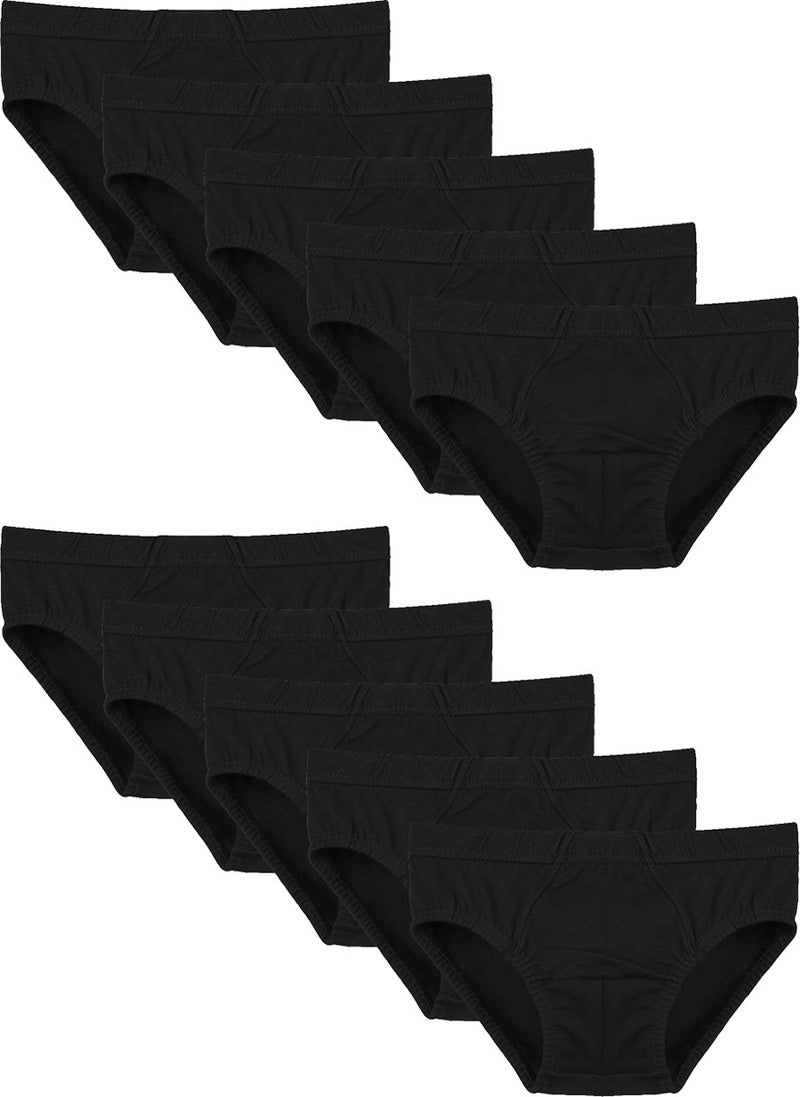 10-Pack Boy's Panties Black - 7671S