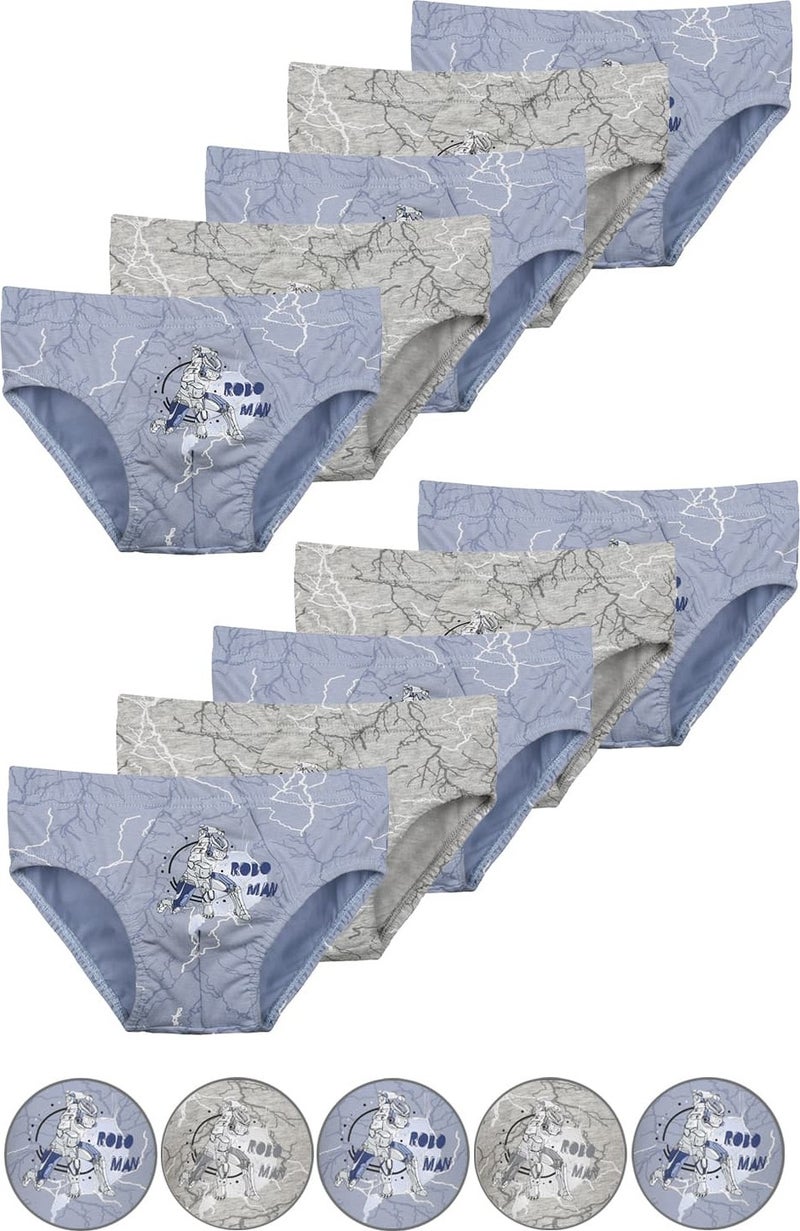 10-Pack Colorful Boy's Panties - 7681B2