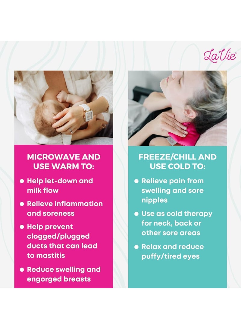 LaVie Breastfeeding Comfort Packs, 2 Packs, Hot and Cold Therapy, Organic Flax and Relaxing Lavender