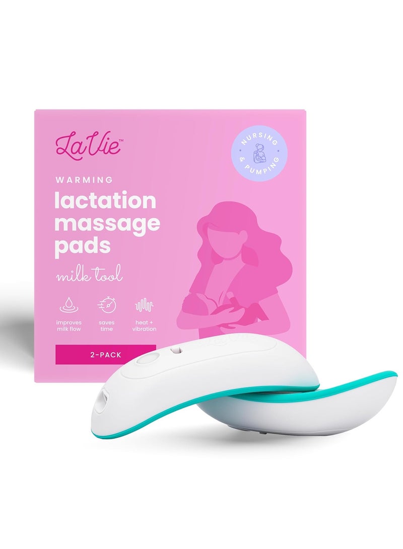 LaVie 2-in-1 Warming Lactation Massager, 2 Pack, Heat and Vibration, Pumping and Breastfeeding Essential, for Clogged Ducts, Improved Milk Flow, Mastitis