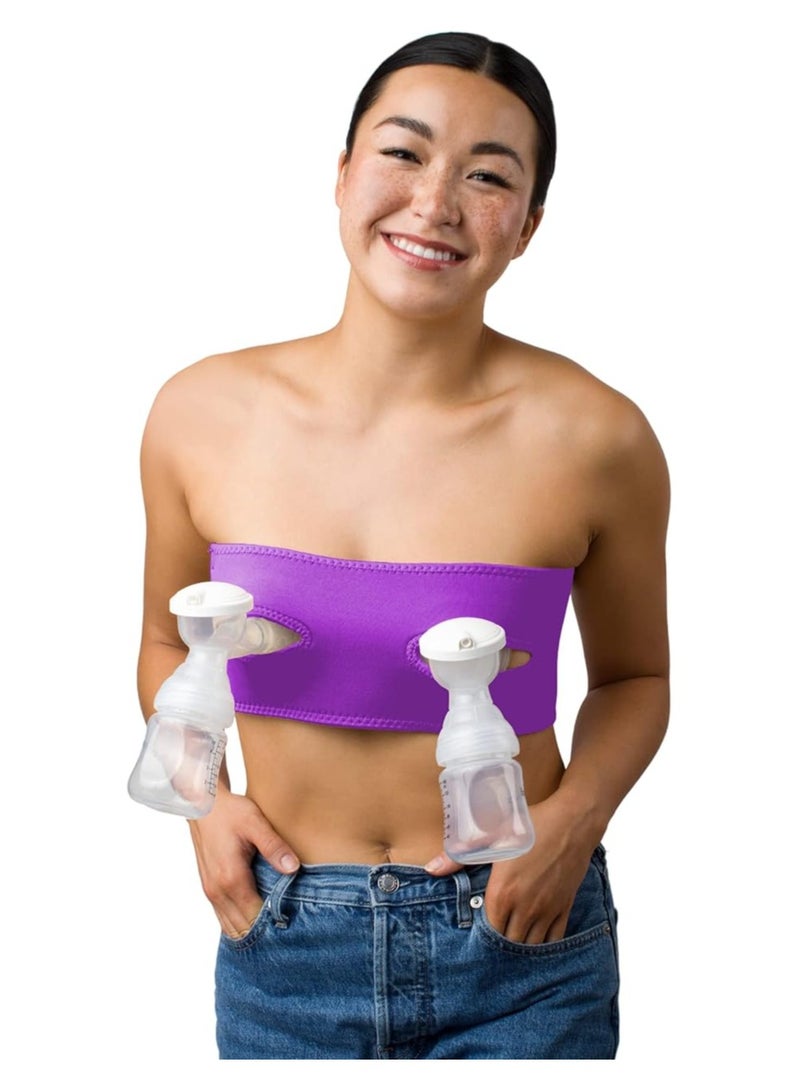 Adjustable Hands Free Pumping Bra, One Size, Cup A-DD, Purple