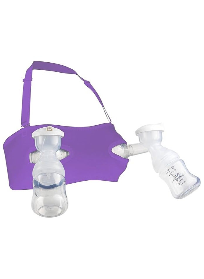 Adjustable Hands Free Pumping Bra, One Size, Cup A-DD, Purple